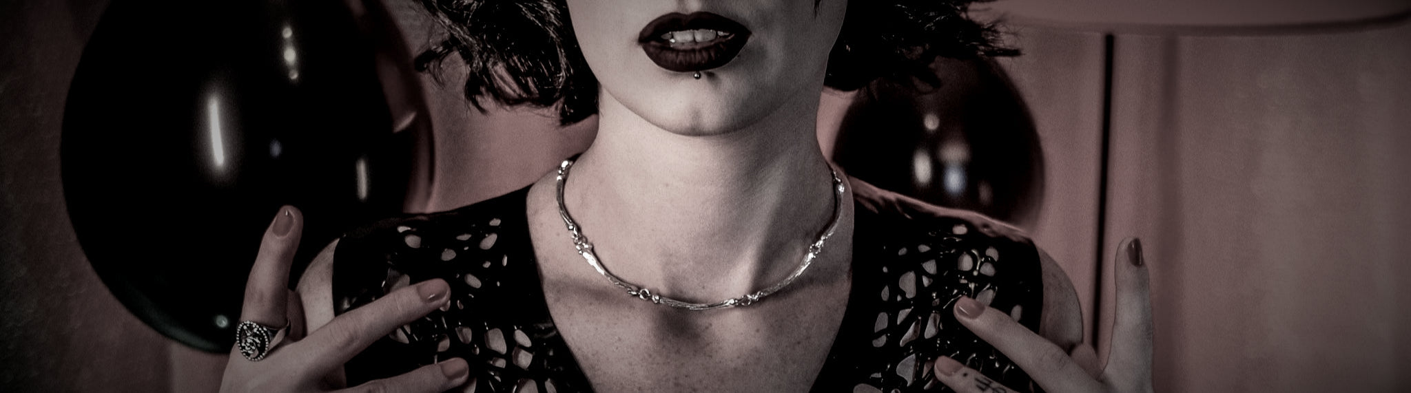 Gothic Silver Bone Necklace
