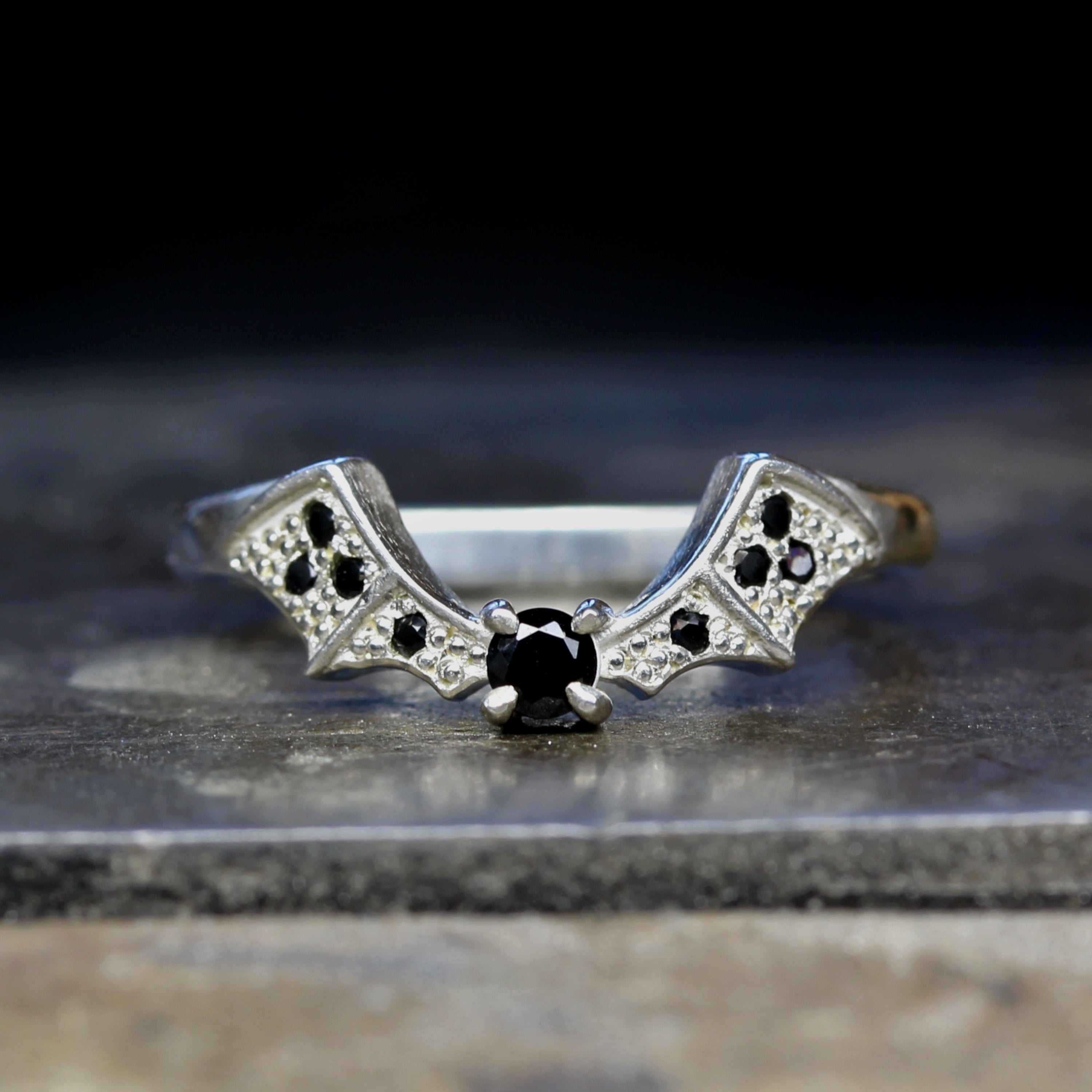 Gothic Bat Wedding Ring