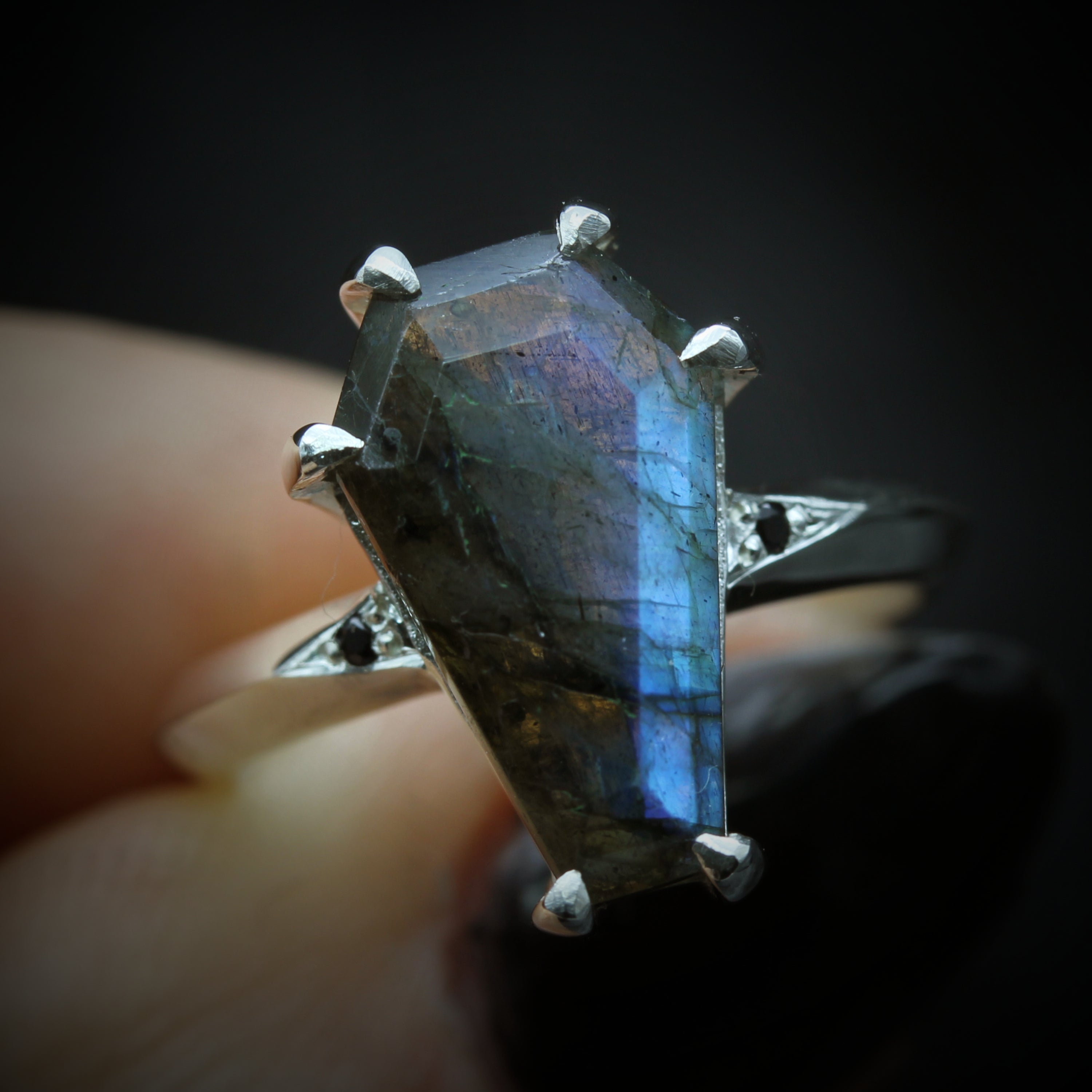 Labradorite Coffin Ring