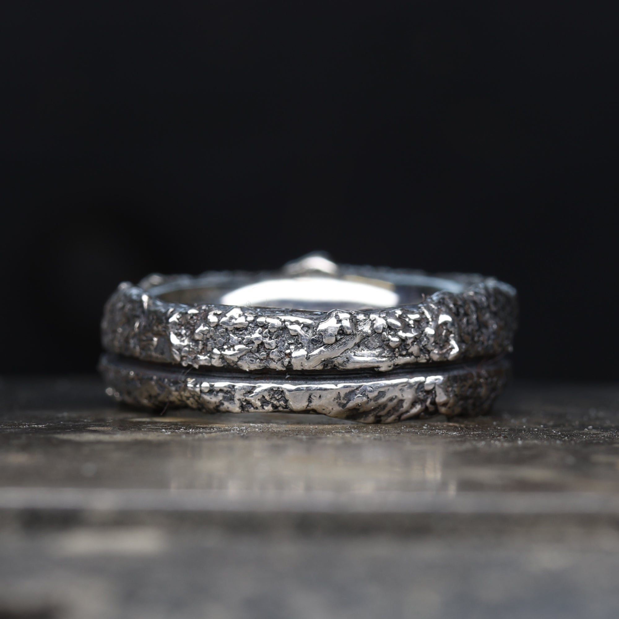 Men's Silver Gothic Wedding Ring