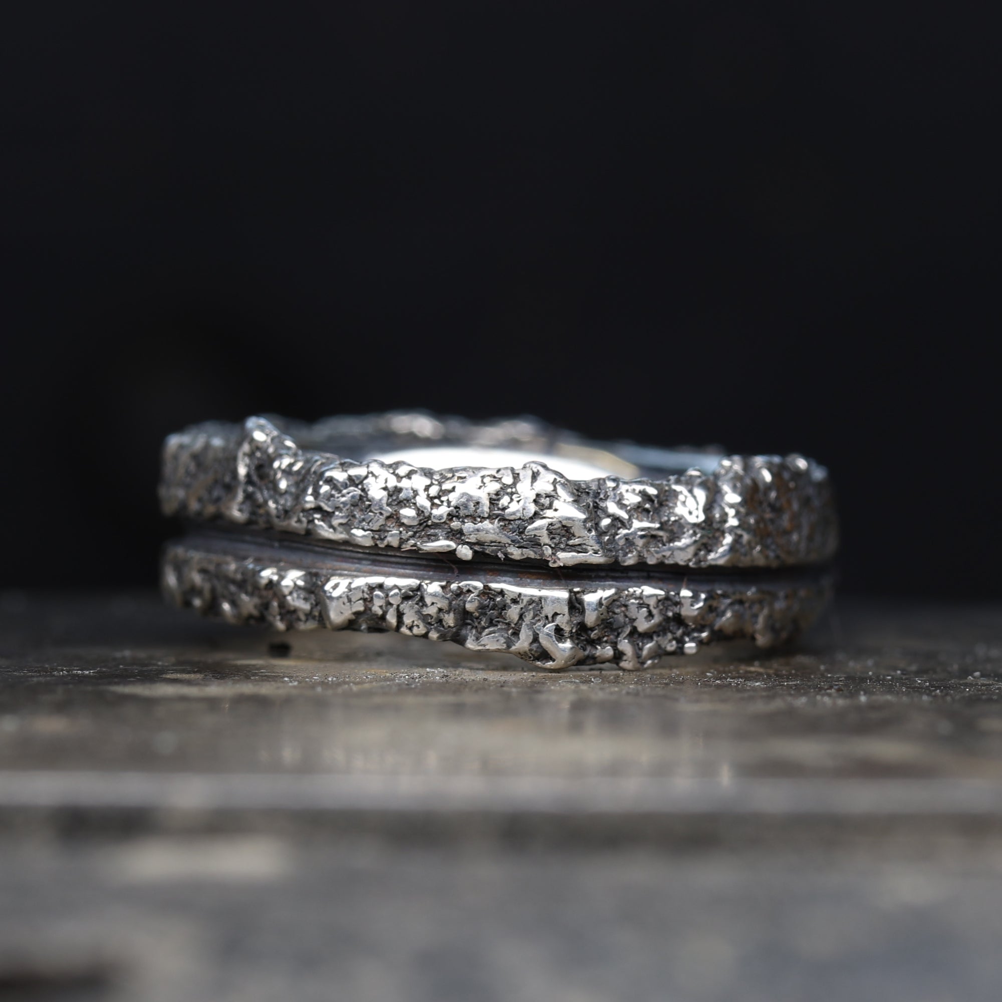 Men's Silver Gothic Wedding Ring