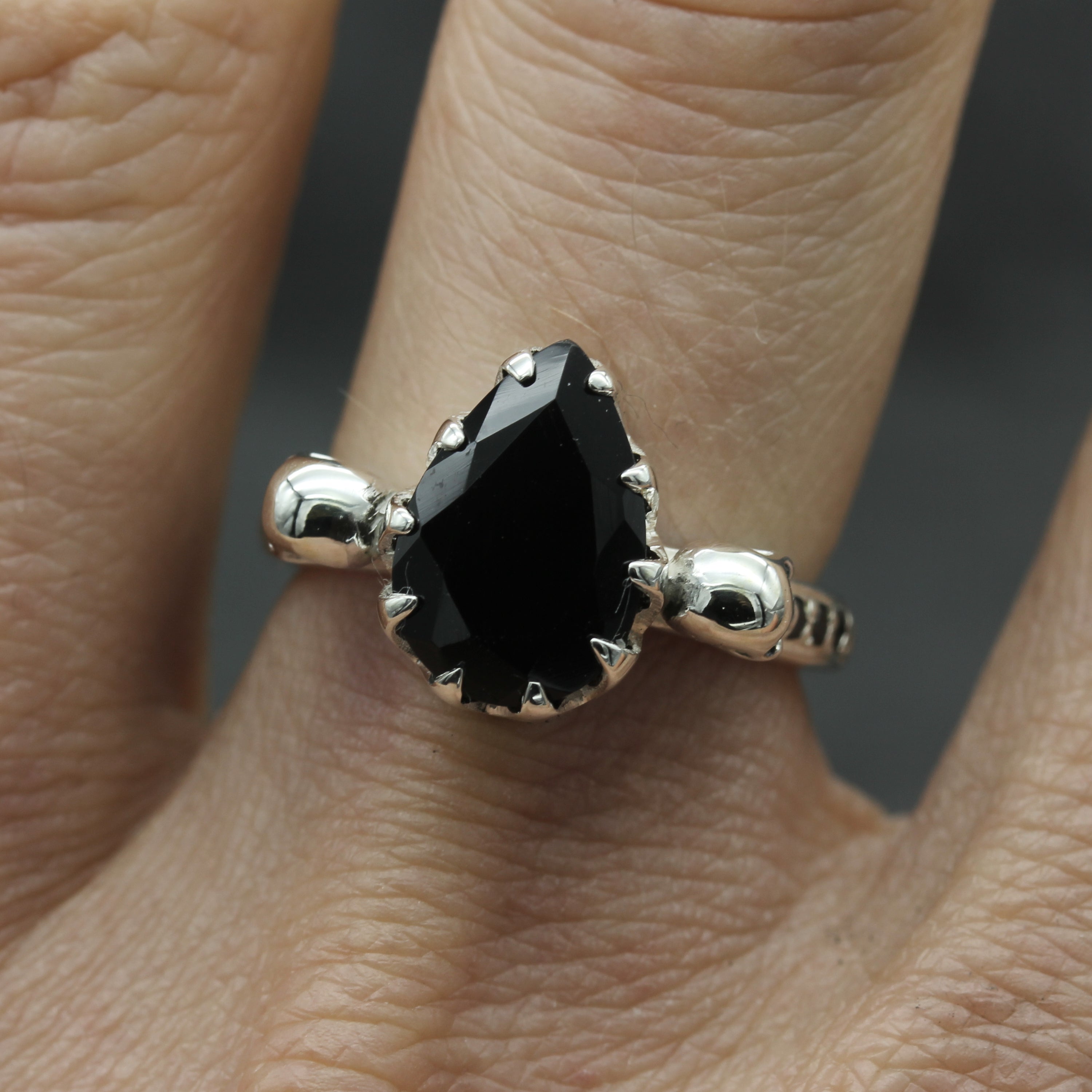 Gothic Black Skull Engagement Ring