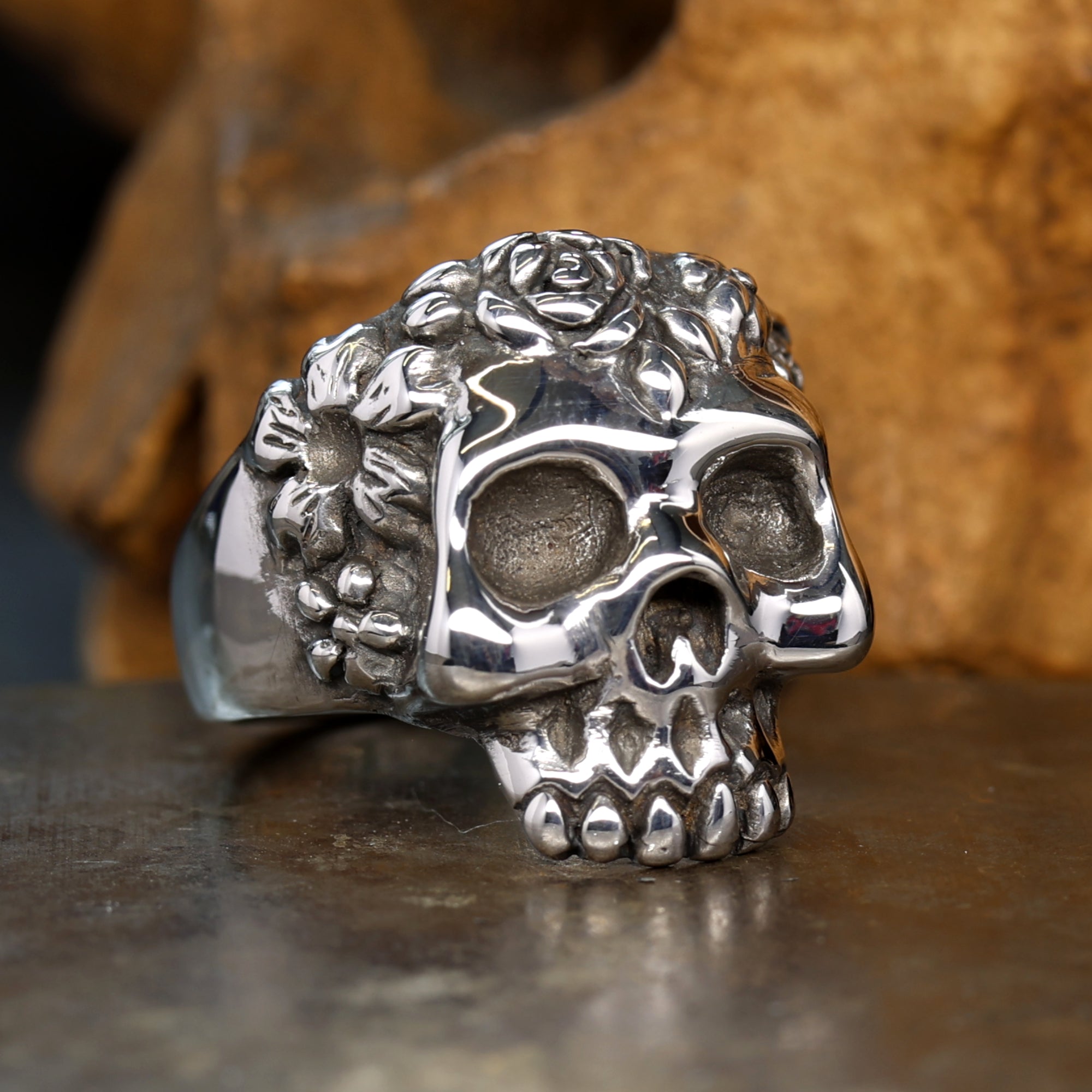 sugar skull ring シルバー925 Sugar Skull Ring — Day of the Dead Design | Bikerringshop