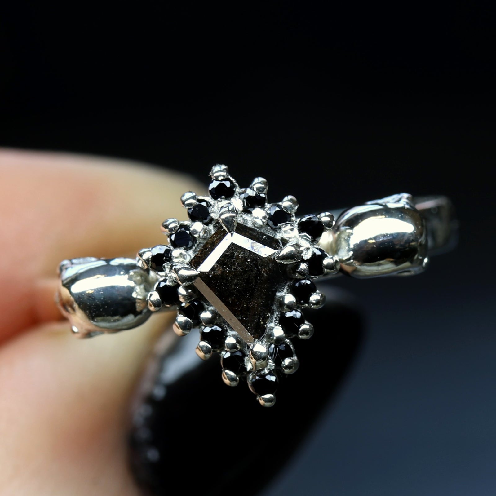 White Gold Skull Engagement Ring