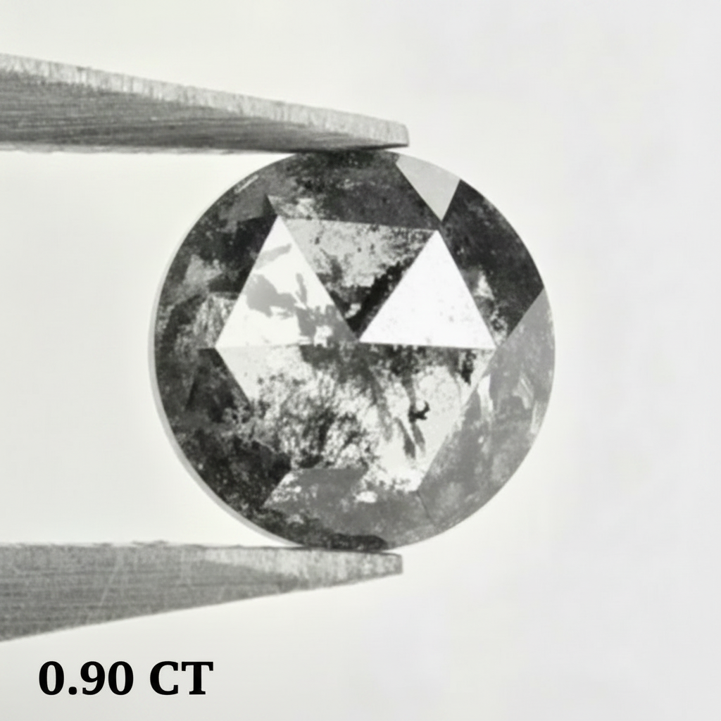 Round Salt and Pepper Diamond