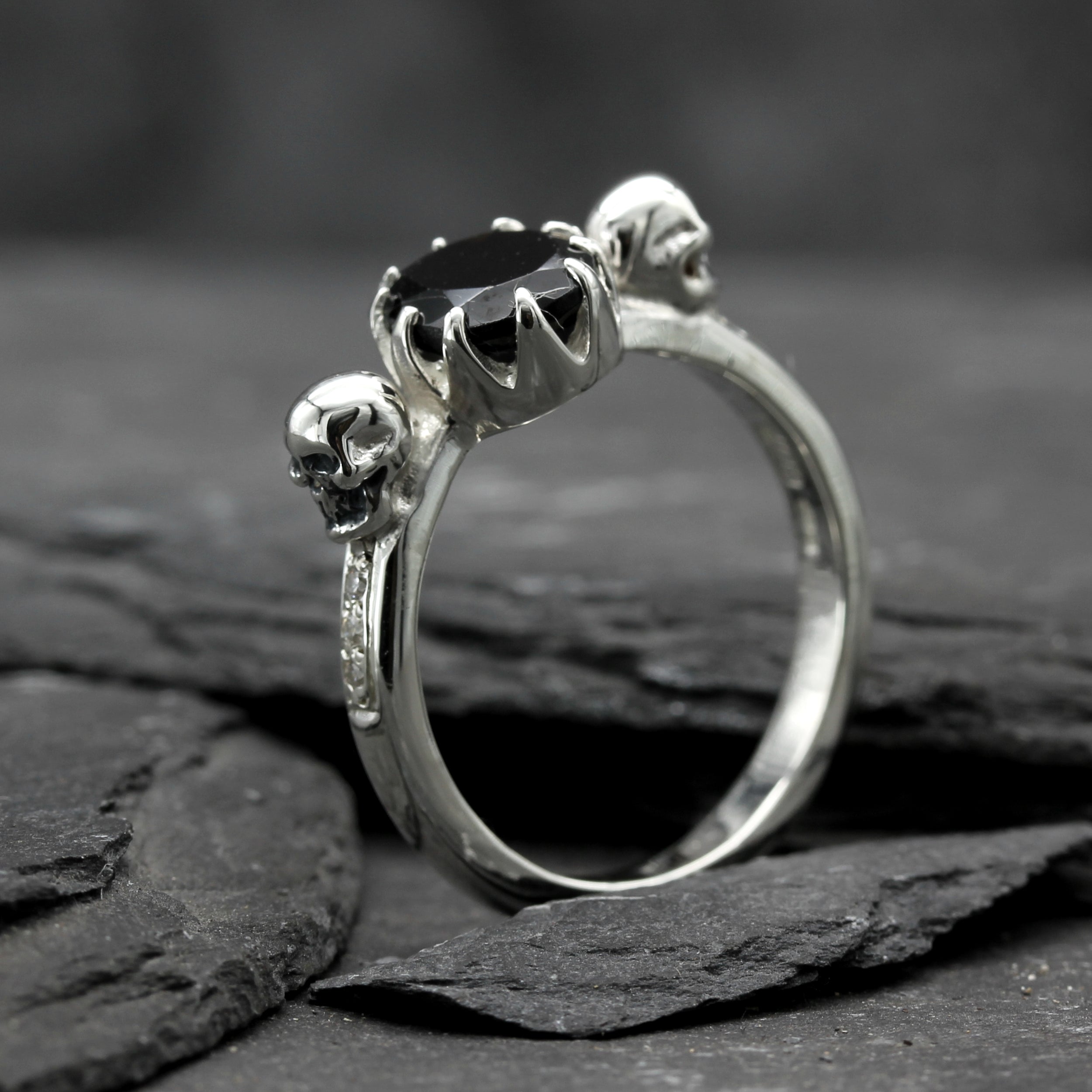 Oval Skull Engagement Ring