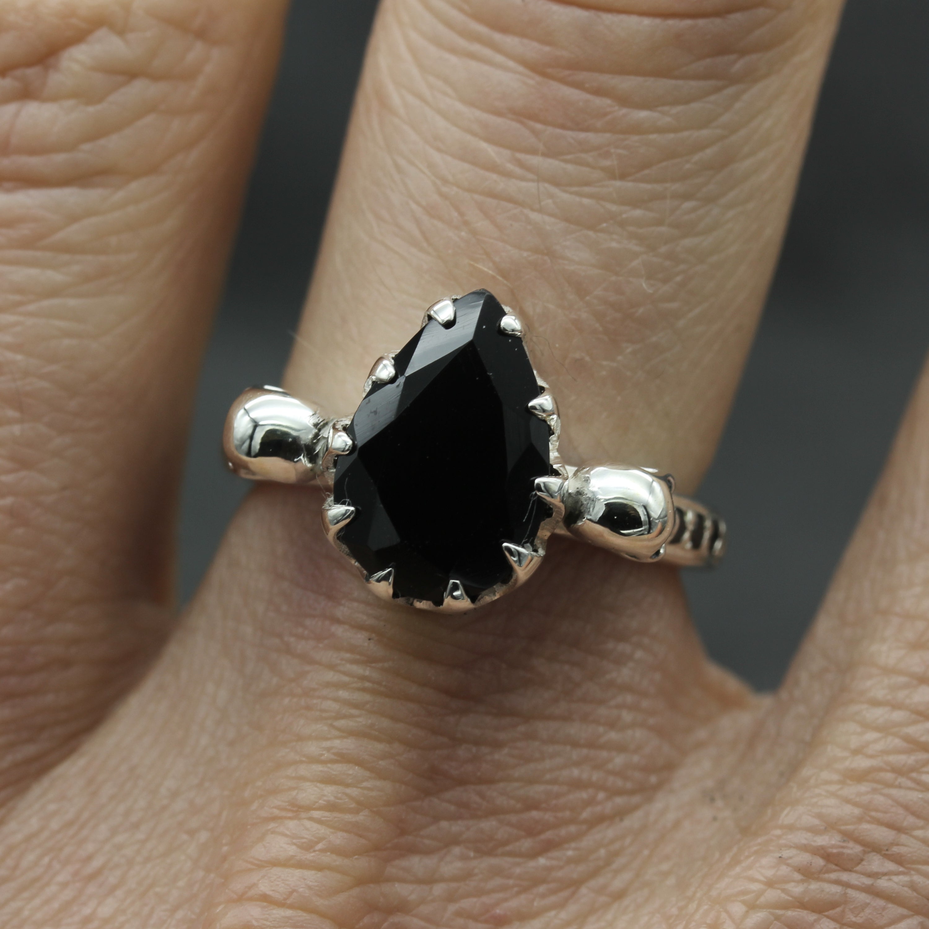 Gothic Black Skull Engagement Ring 