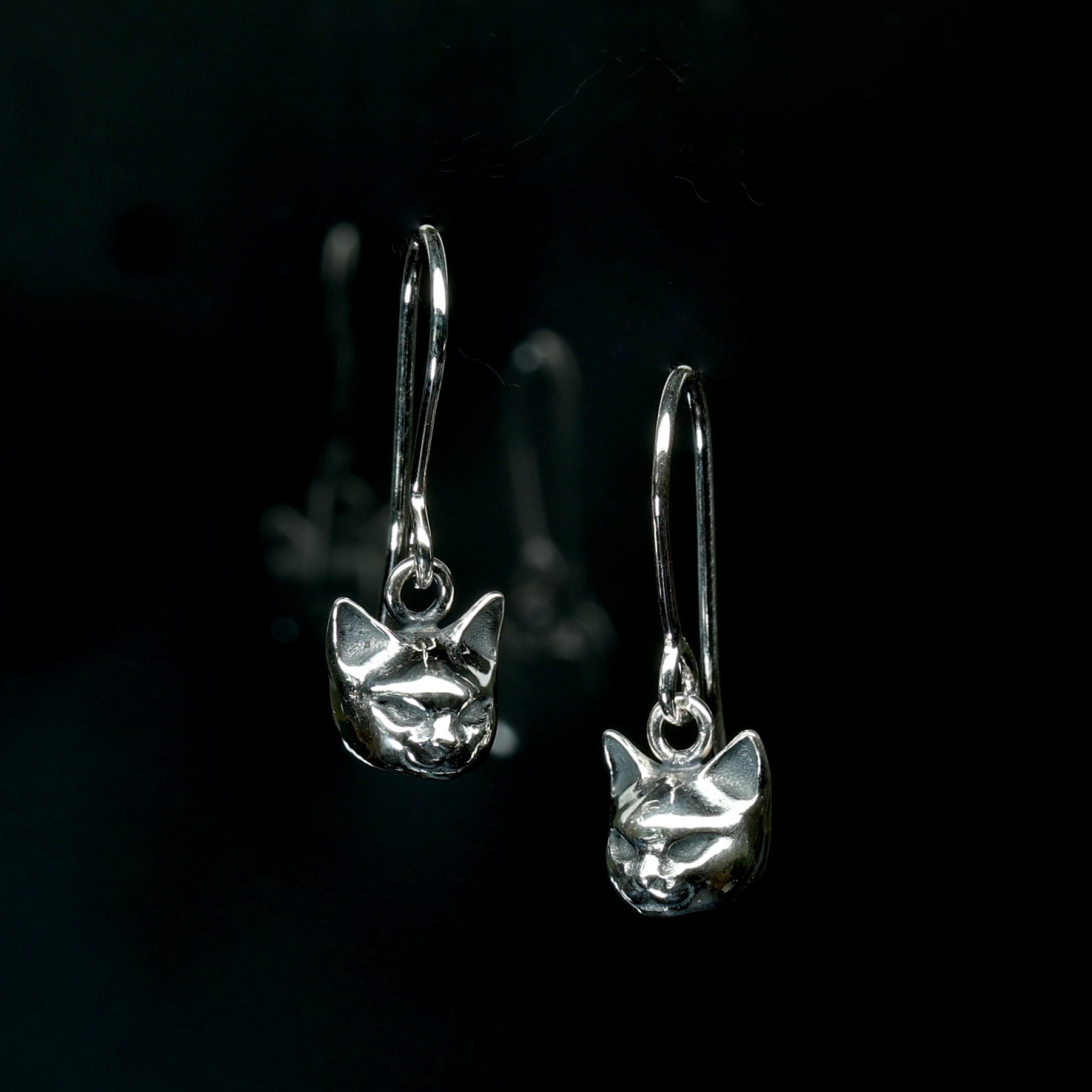 Silver Cat Earrings