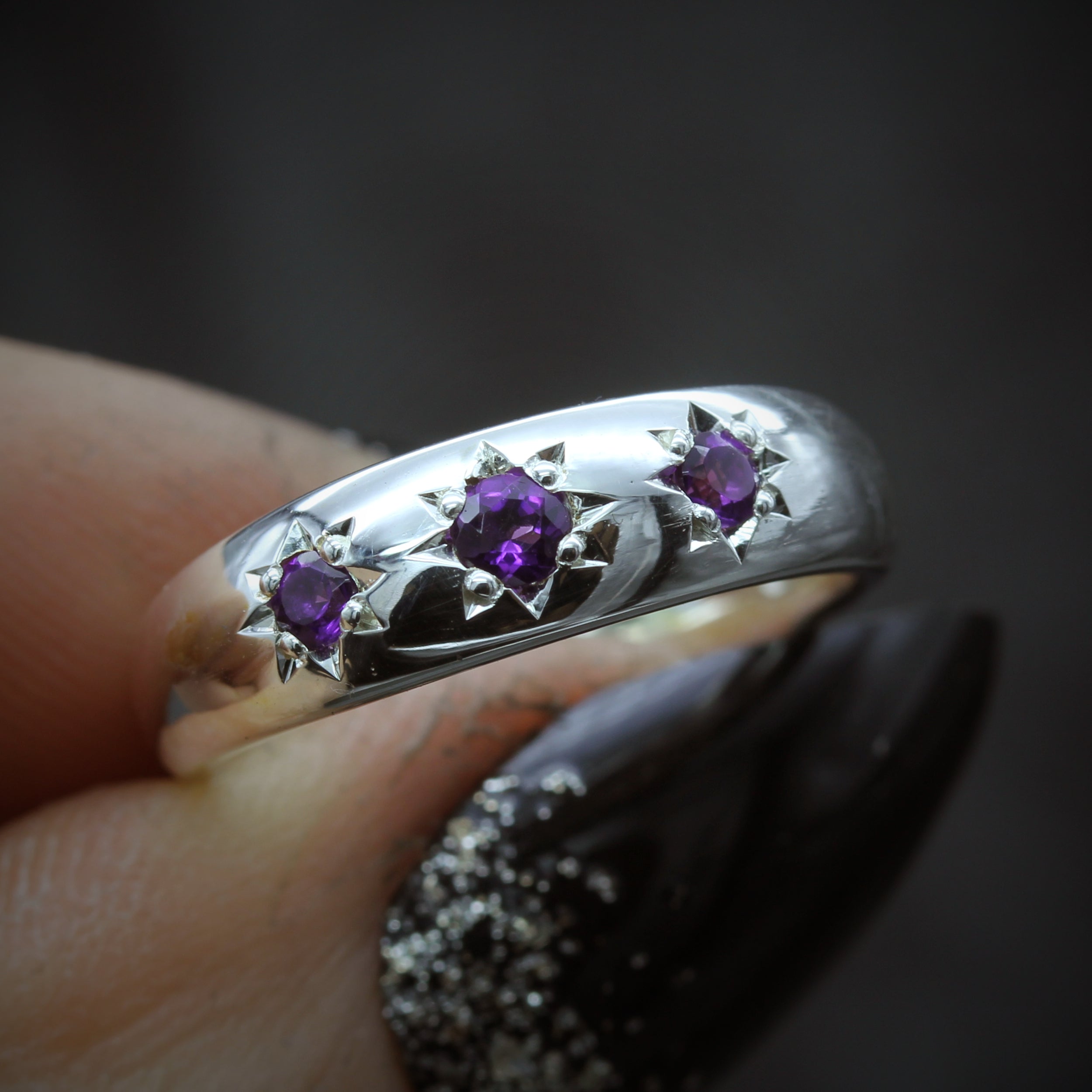 Gothic Amethyst Gypsy Ring