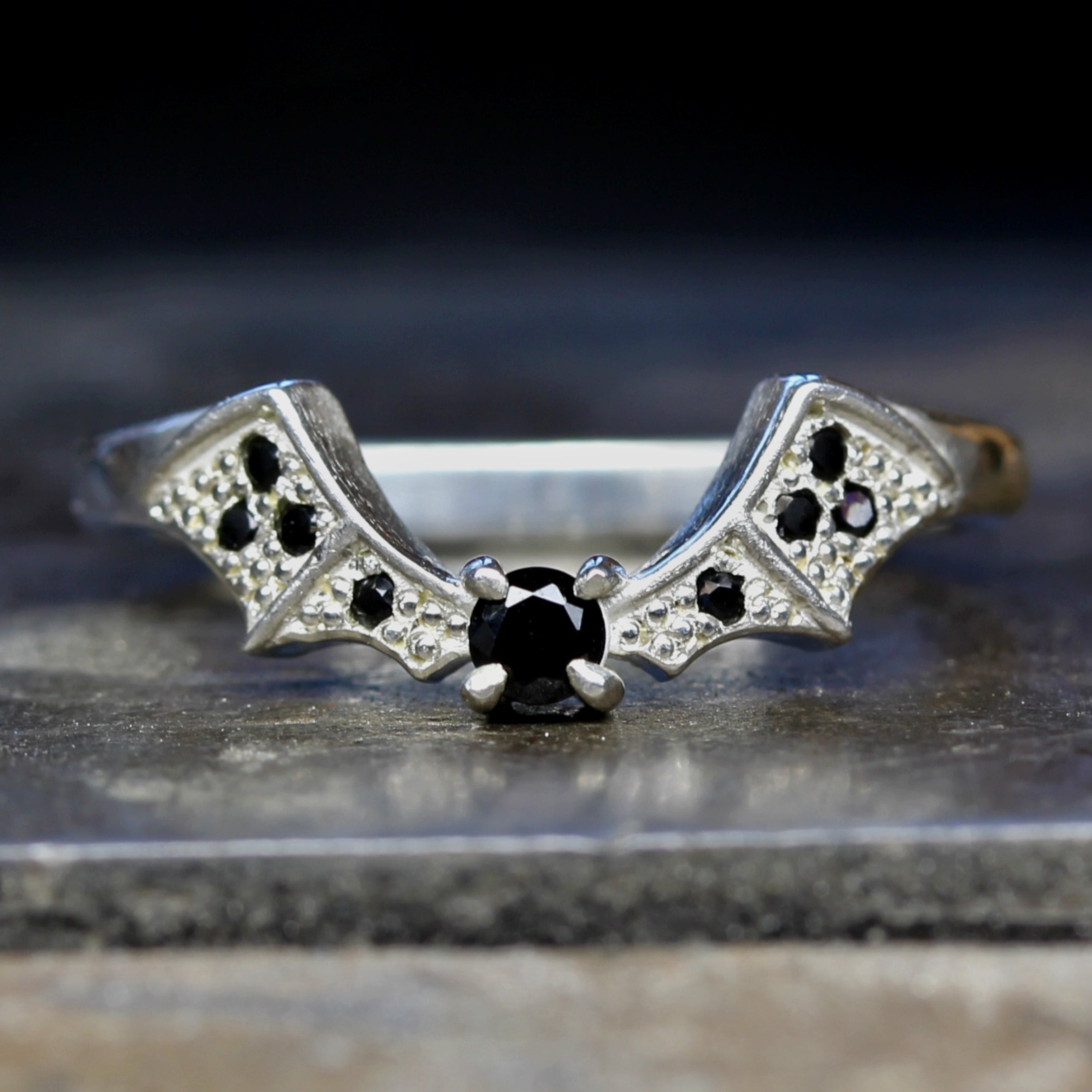 Gothic Bat Wedding Ring