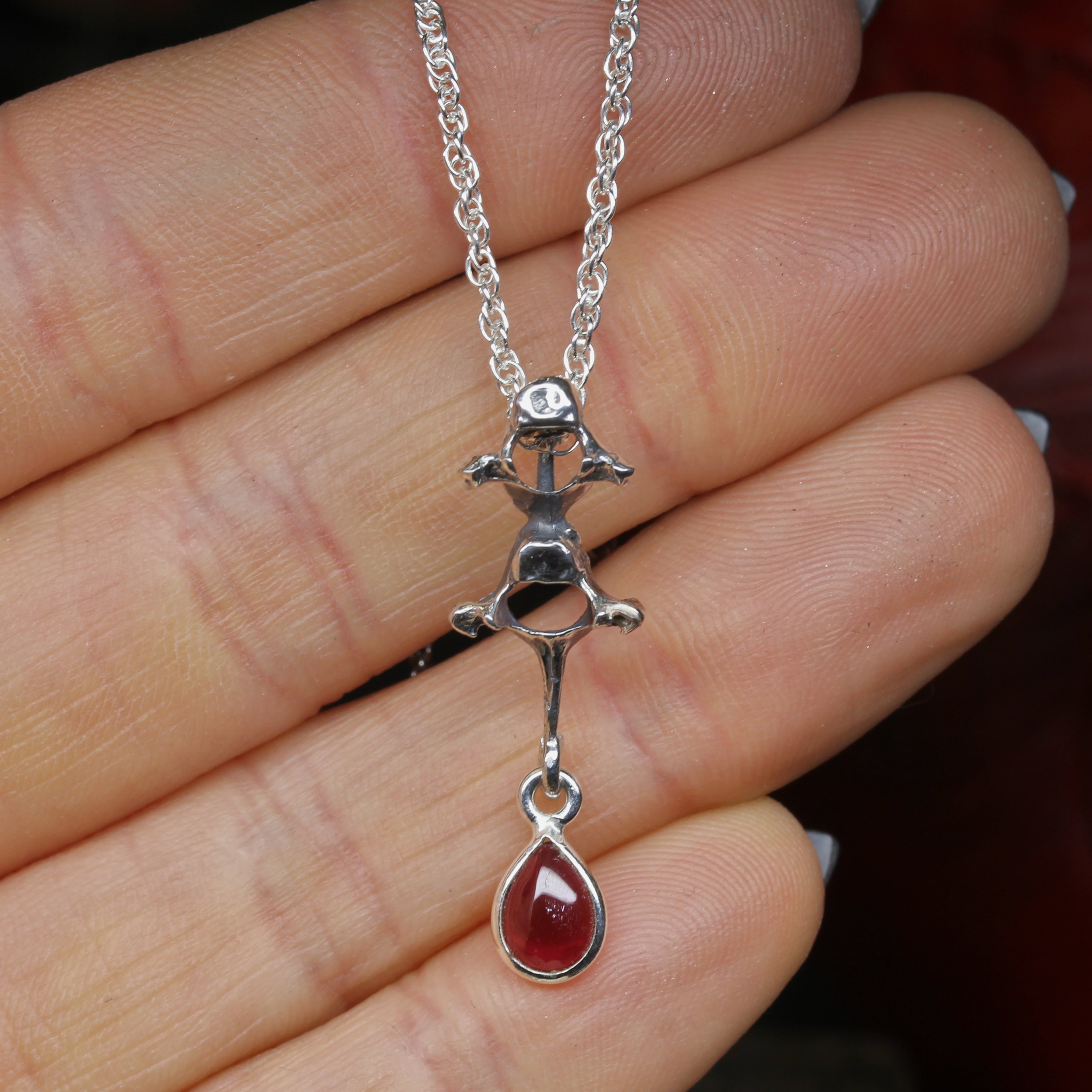 Gothic Garnet Vertebrae Necklace