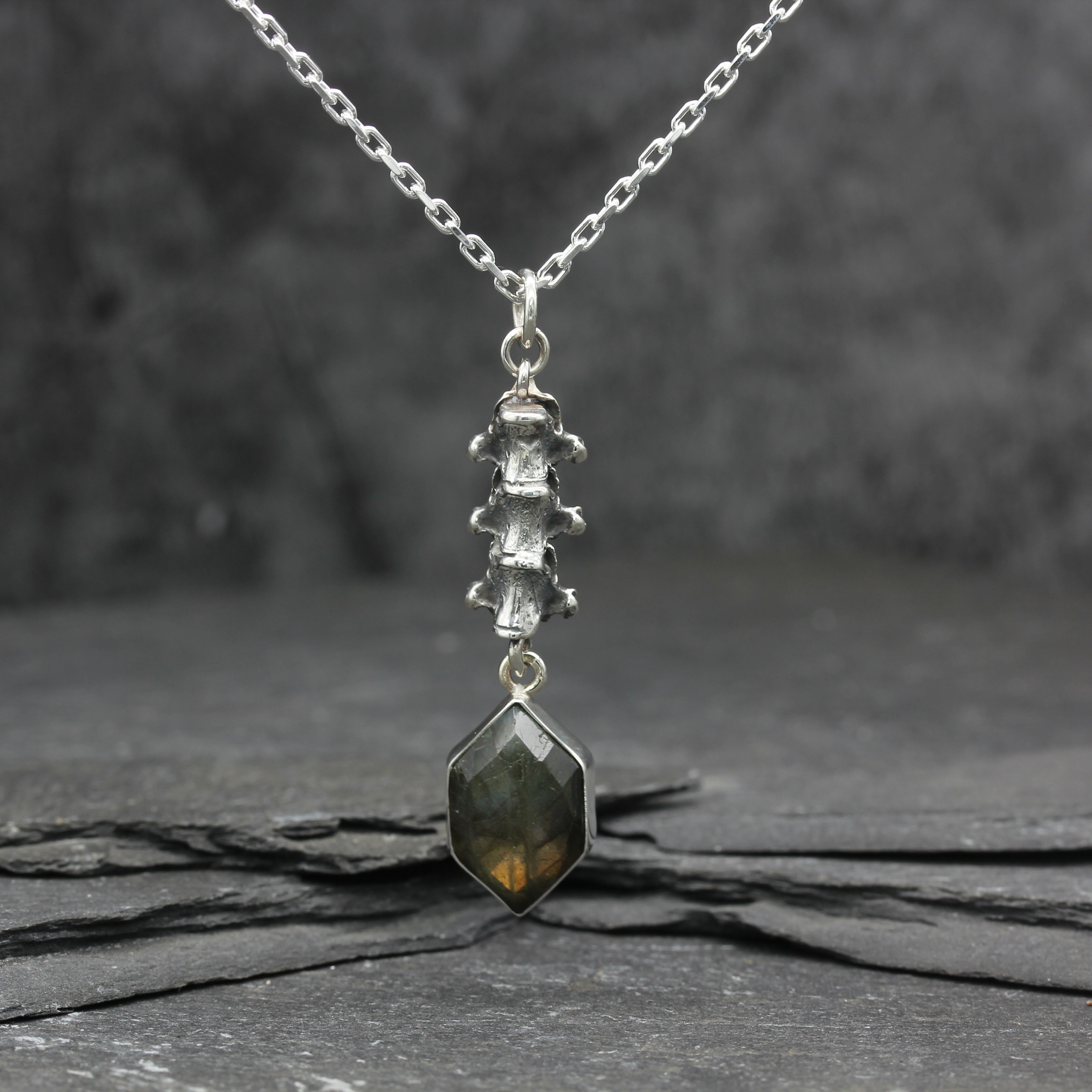 Gothic Labradorite Spine Necklace