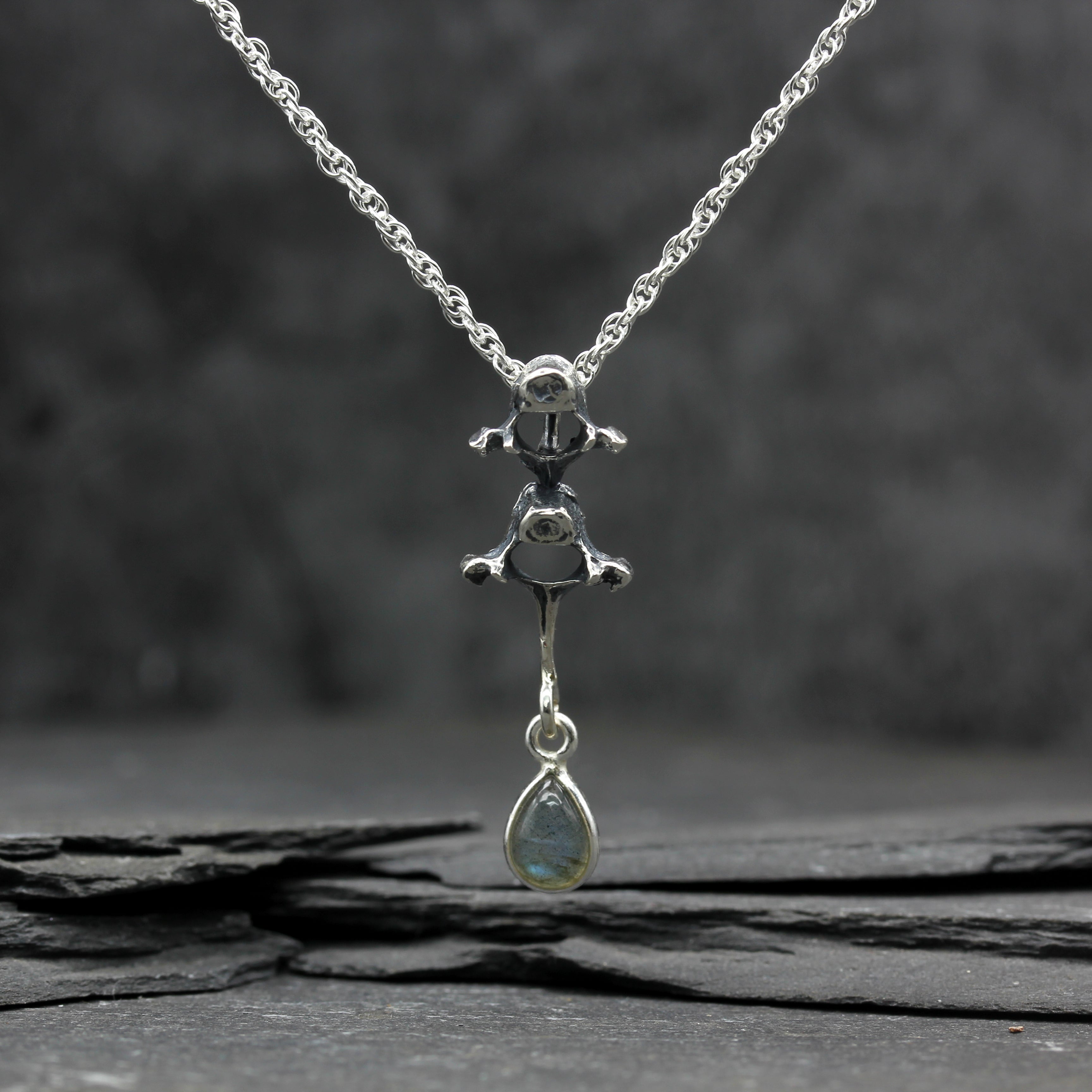 Gothic Labradorite Vertebrae Necklace