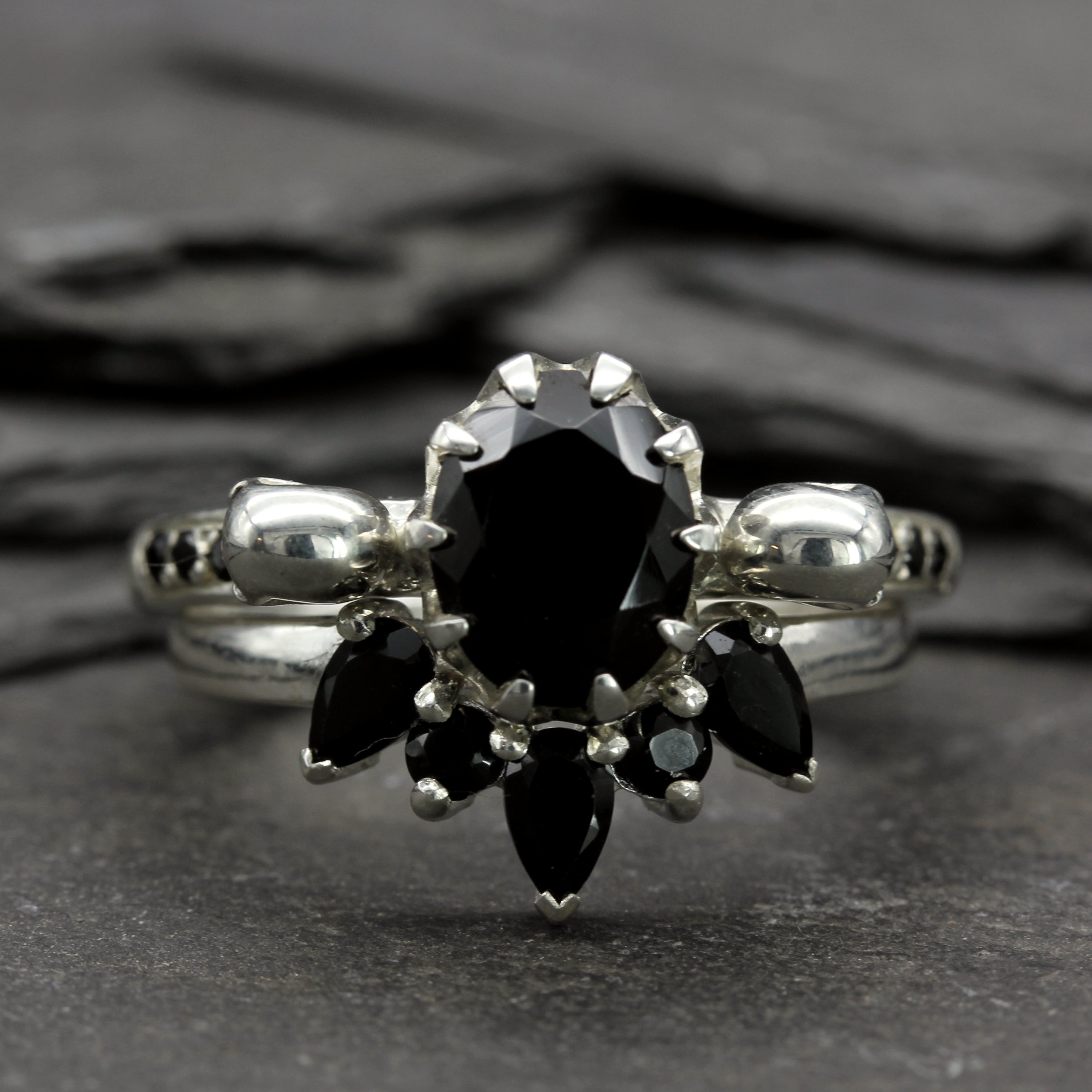 Gothic Skull Engagement and Eternity Ring