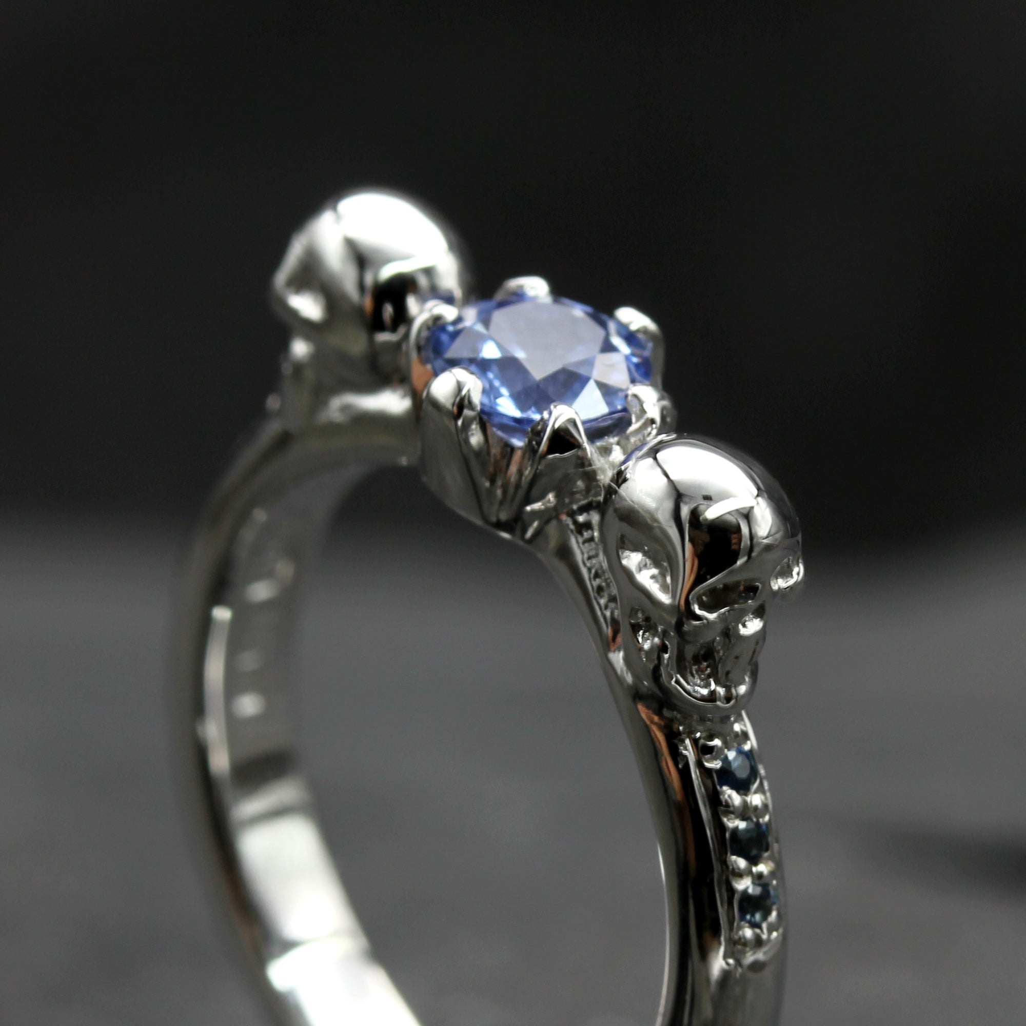 Sapphire Skull Engagement Ring