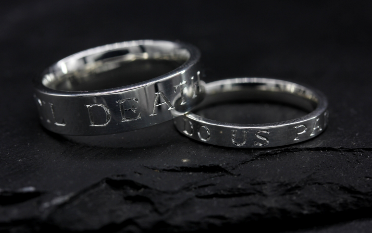 Men's Til Death Do Us Part Wedding Ring Silver