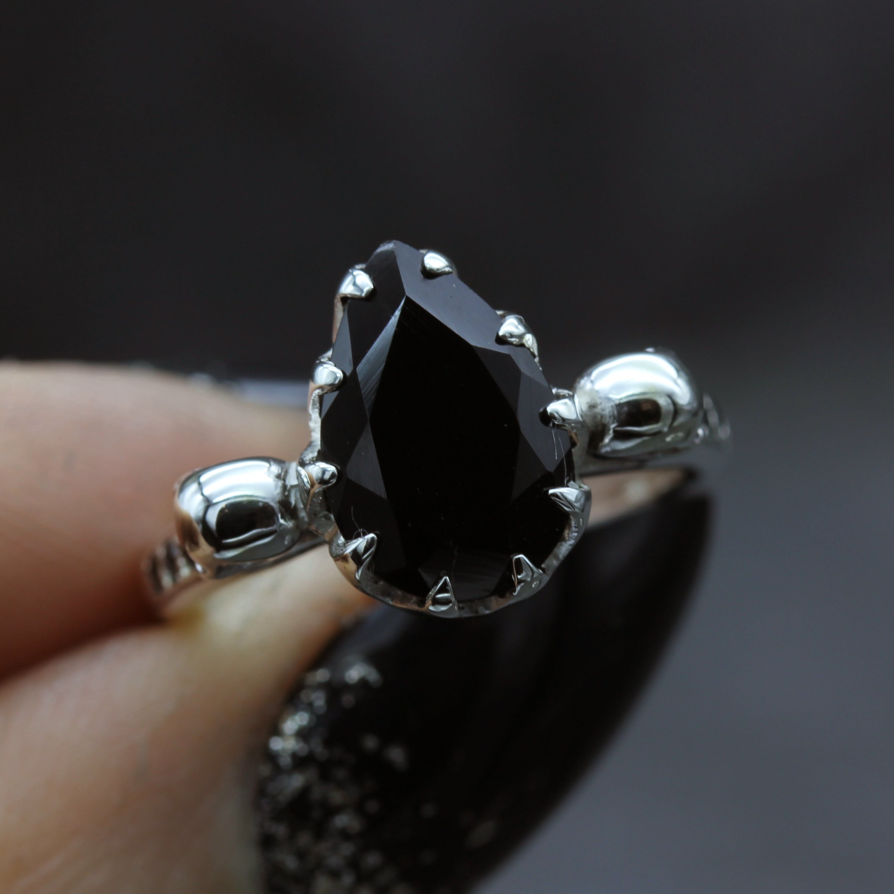 Gothic Black Skull Engagement Ring