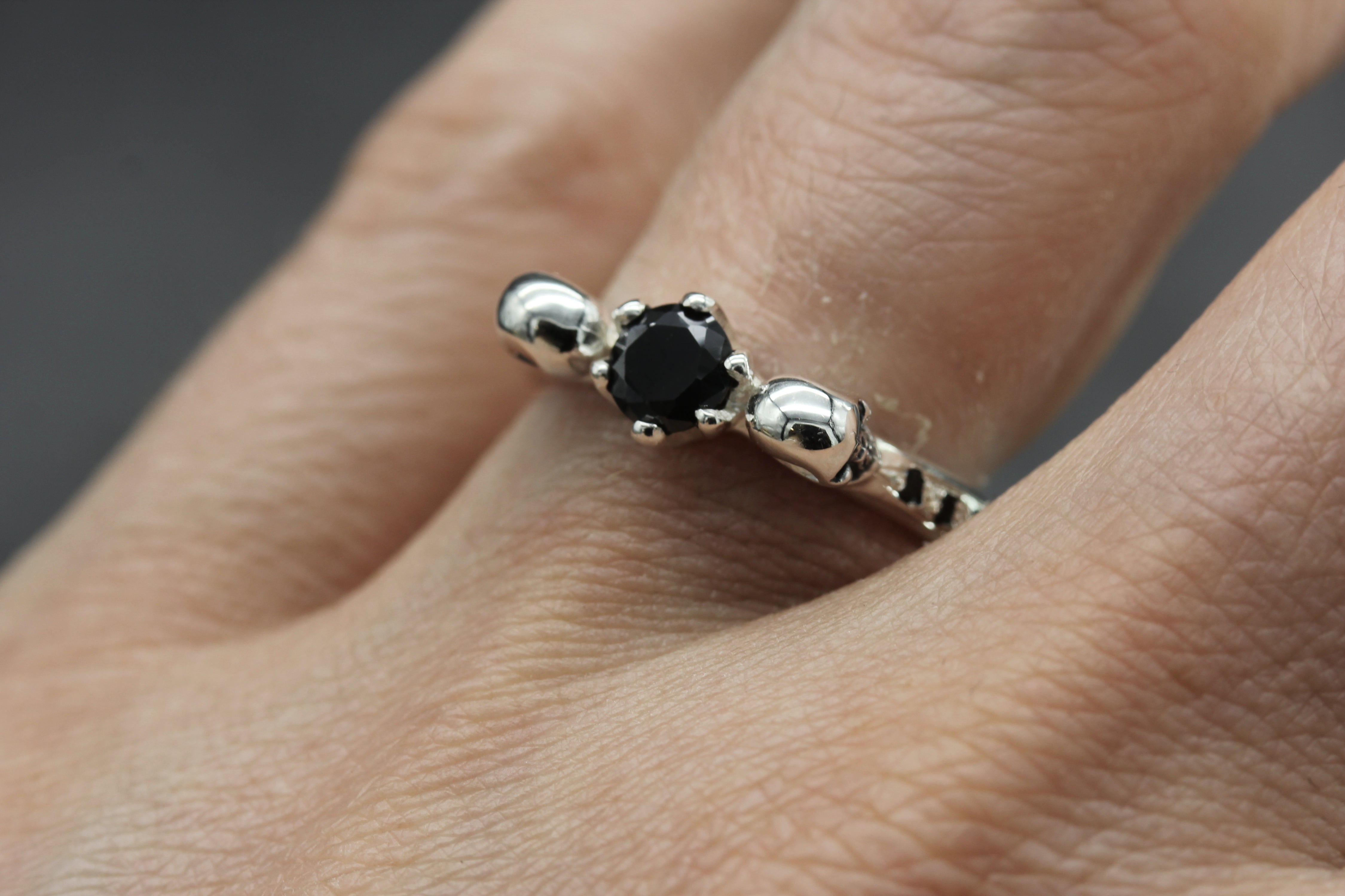 Black Skull Engagement Ring