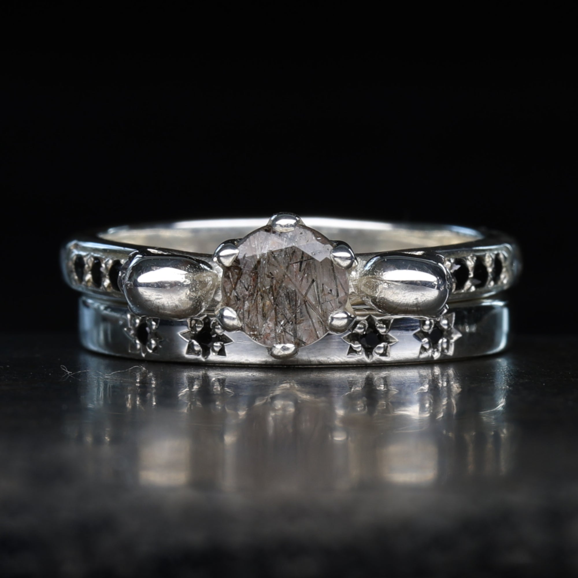 Women's Star Set Wedding Ring For Skull Engagement Ring