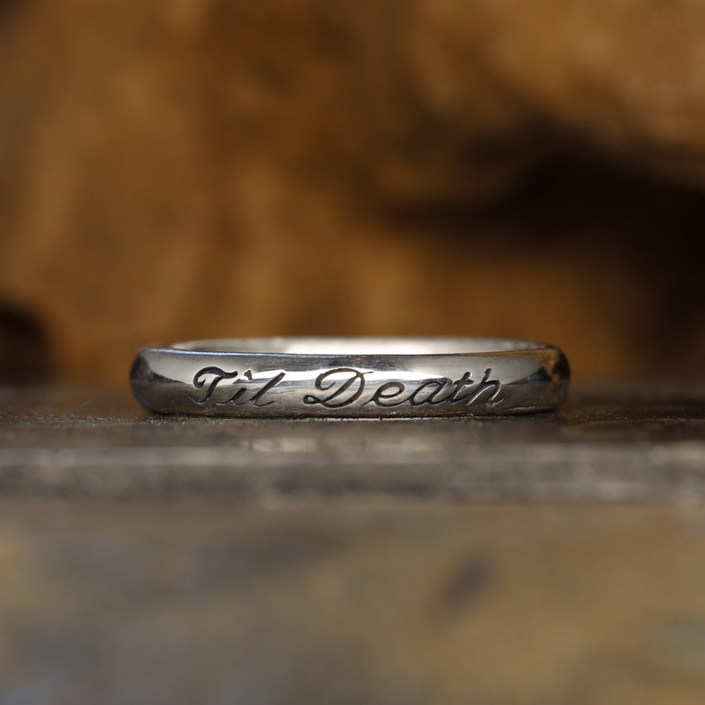 Til Death Wedding Bands - Gothic Silver & Gold Wedding Rings ...