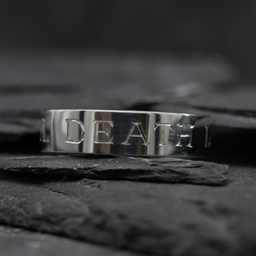 Men's Til Death Do Us Part Wedding Ring Silver