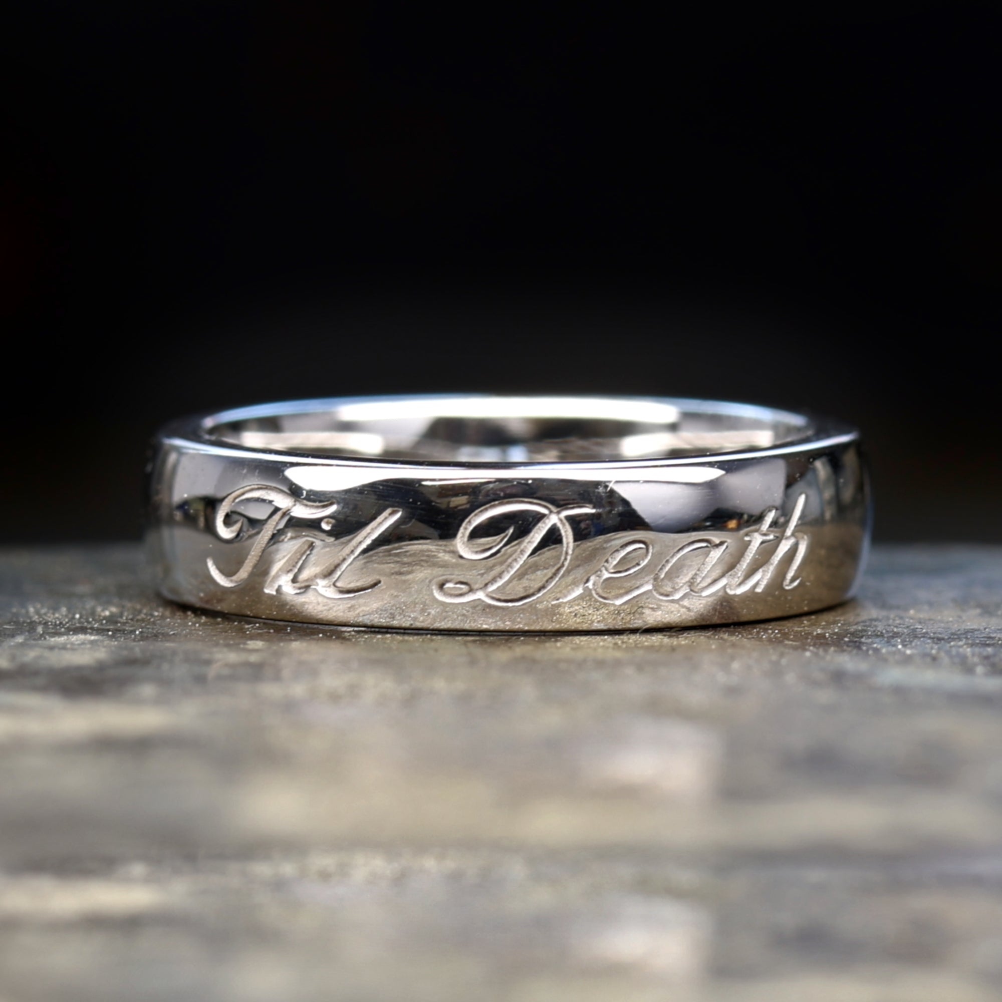 Men's Til Death Ring - 9ct White Gold