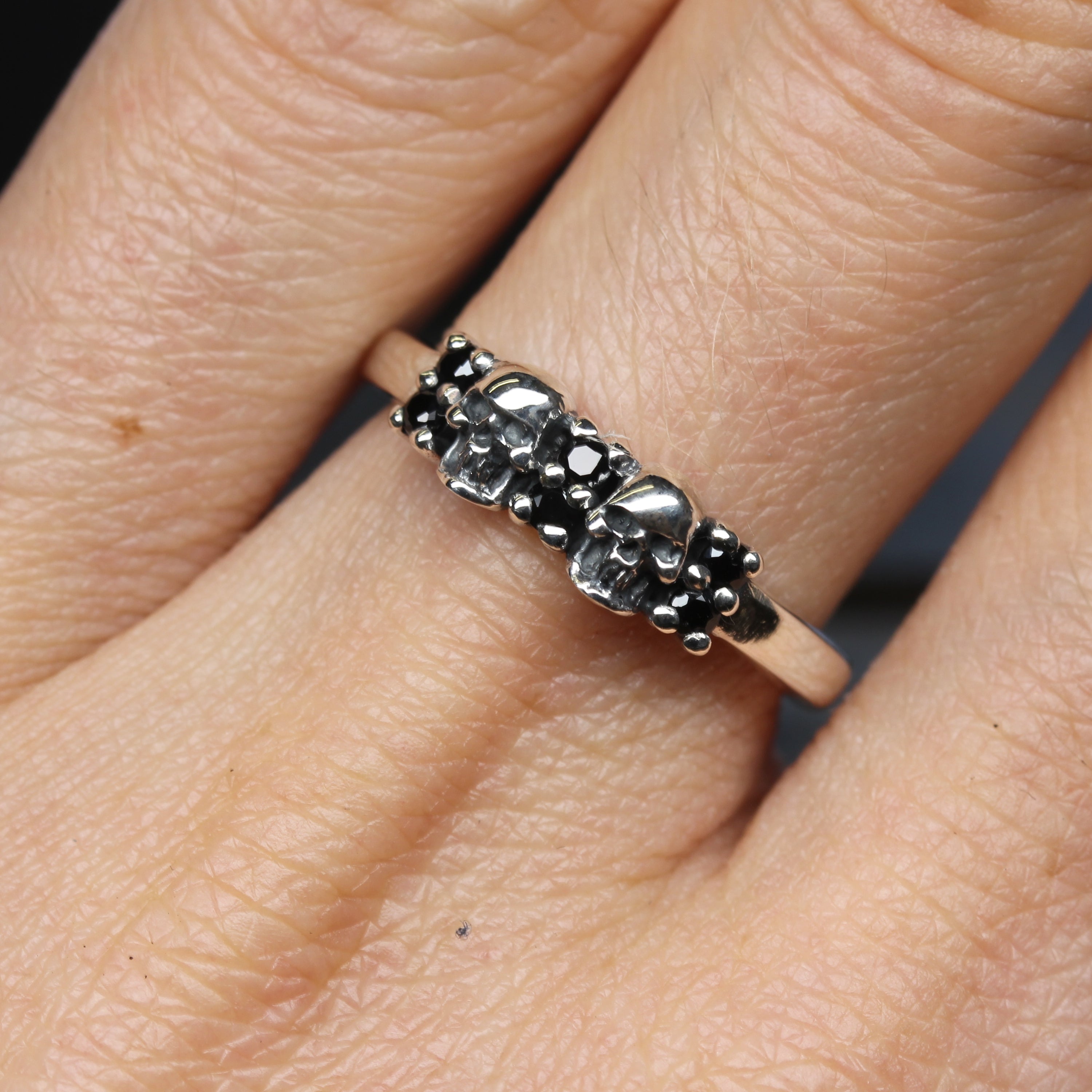 Silver Women's Skull Wedding Ring