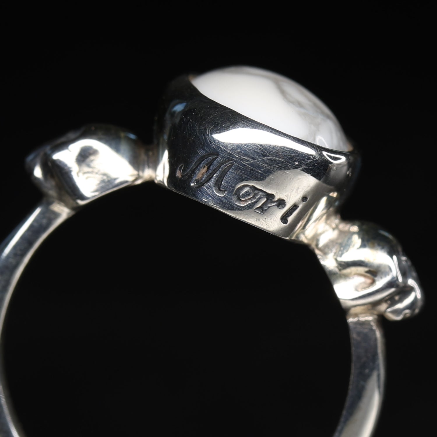 Labradorite Memento Mori Skull Ring