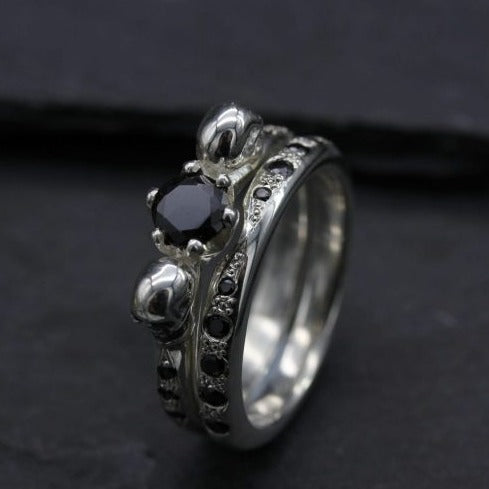 Gothic Skull rings set Finger female wedding For Women Girl Red Heart  Crystal CZ Rose Flower Trendy Jewelry Gift ring - AliExpress