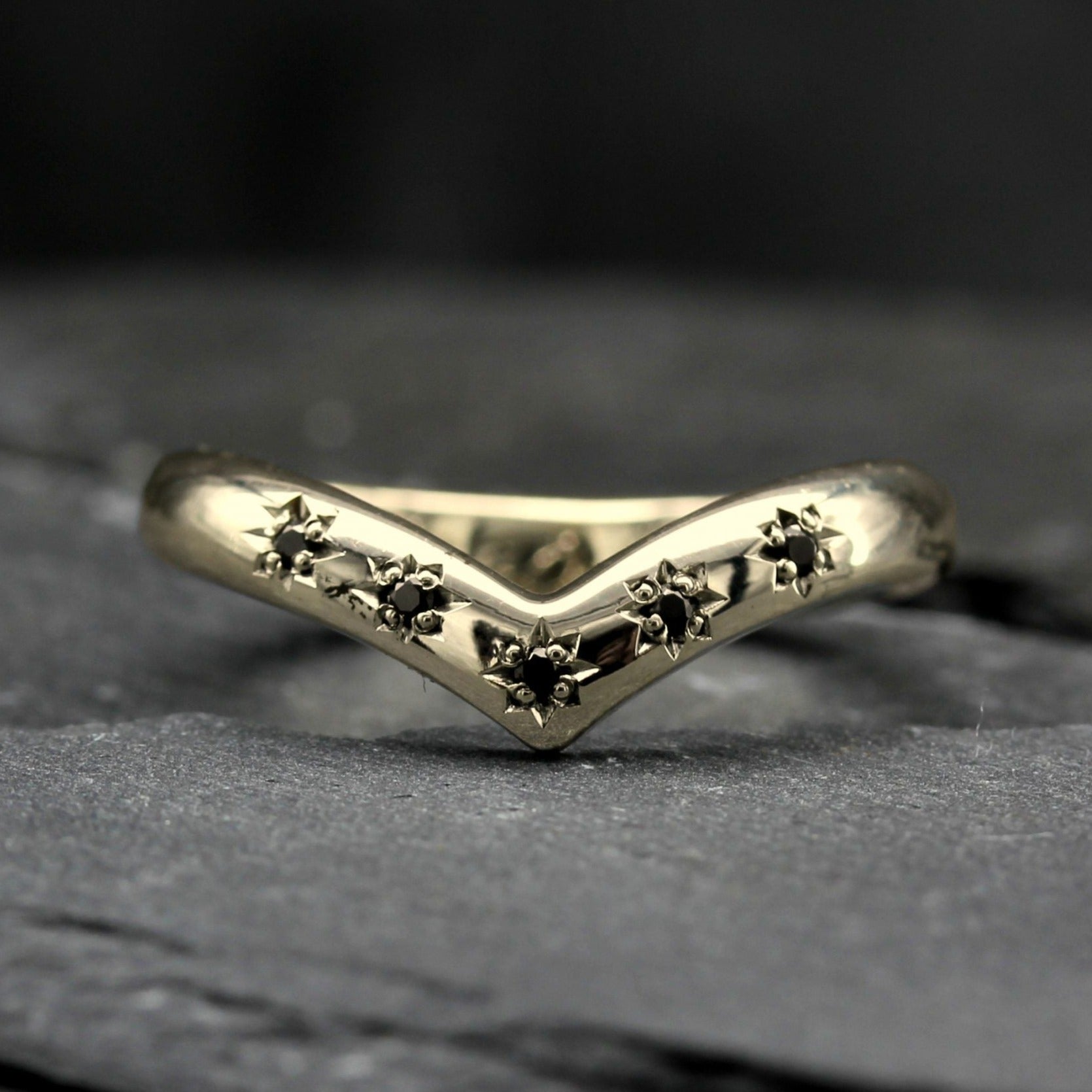 Gold Wishbone Wedding Ring