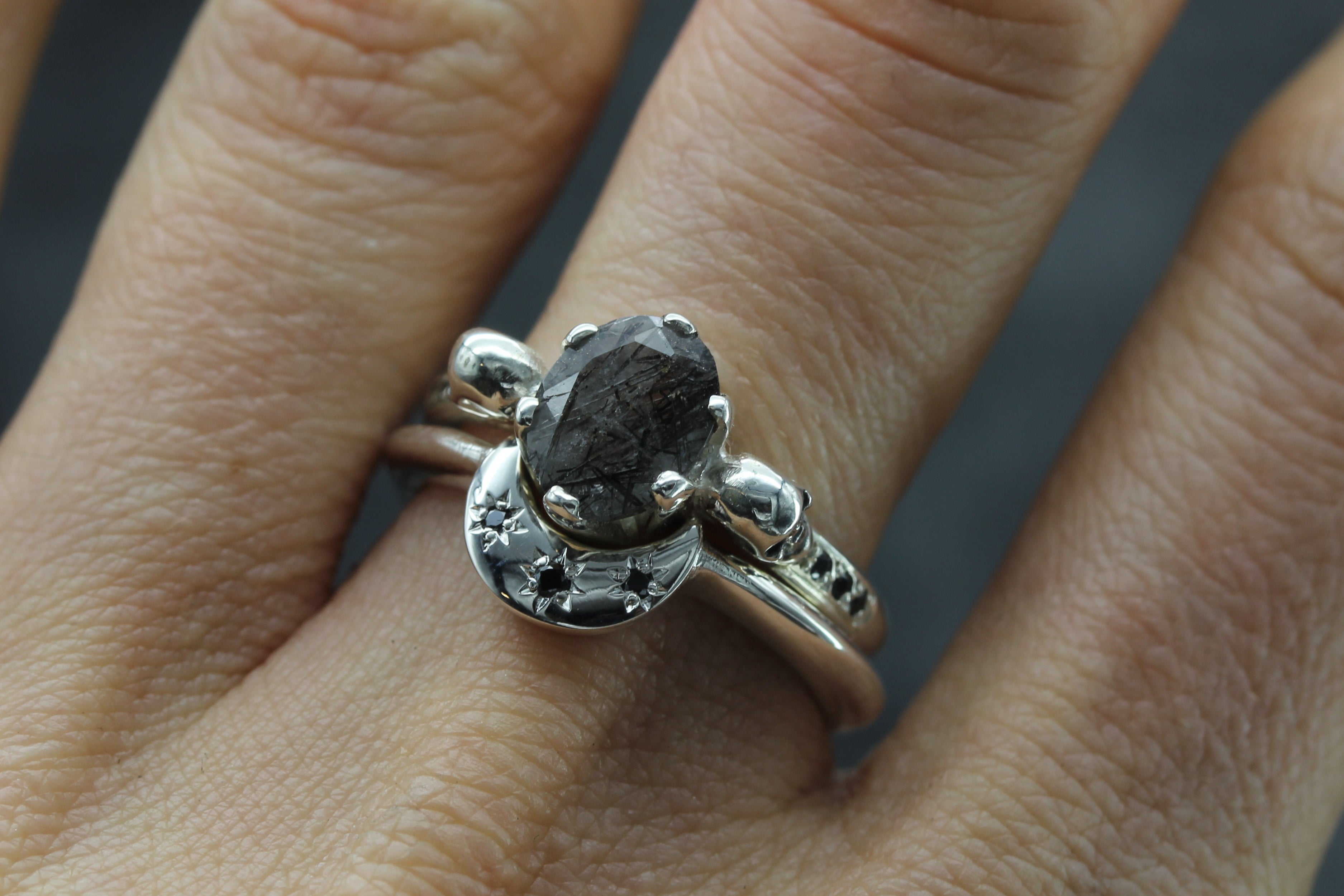Gothic Moon Wedding Ring