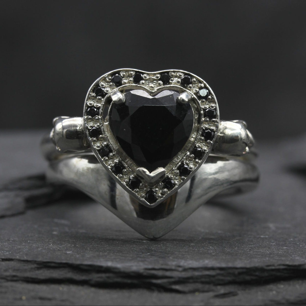 Heart Wedding Ring Set | hellcatjewellery
