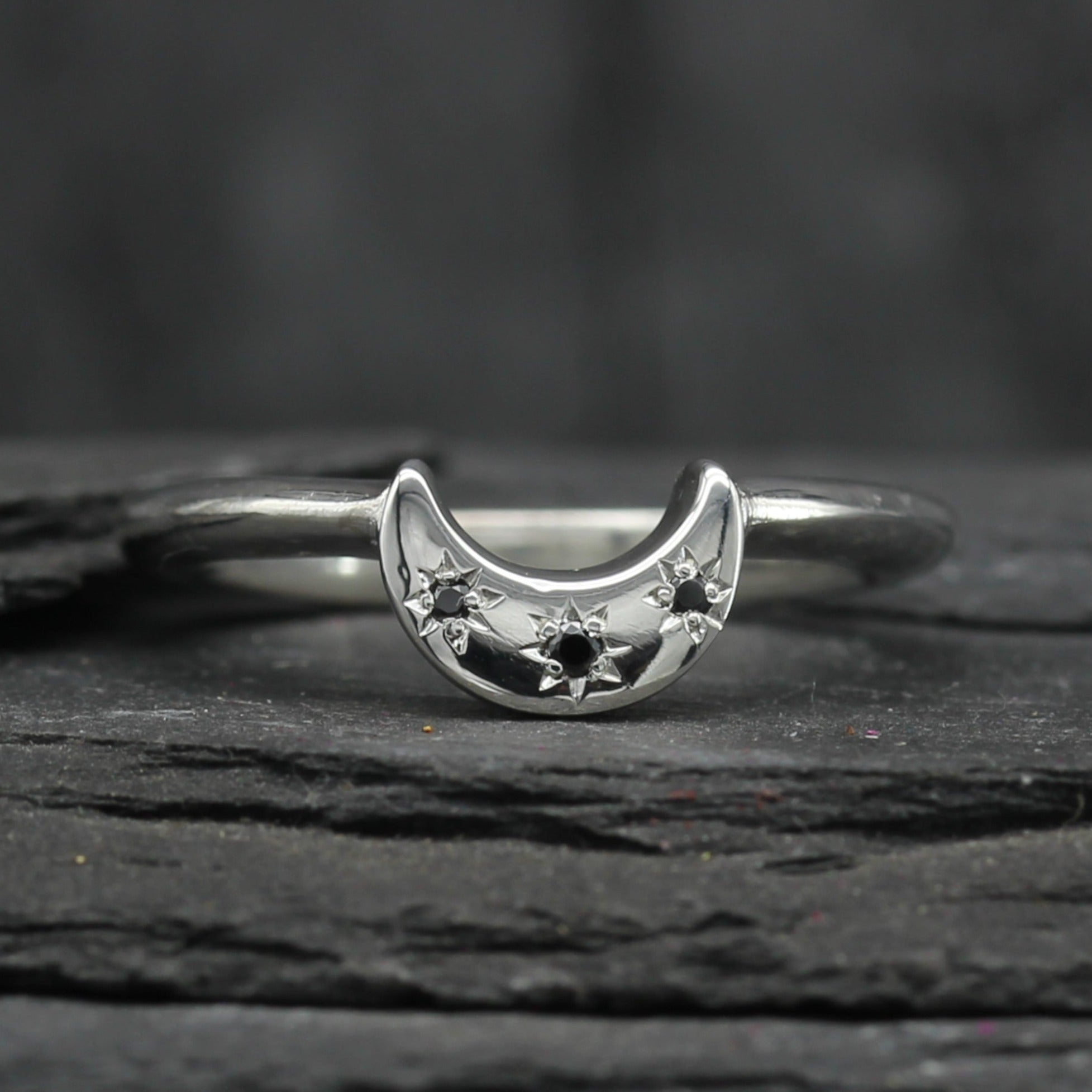 Gothic Moon Wedding Ring