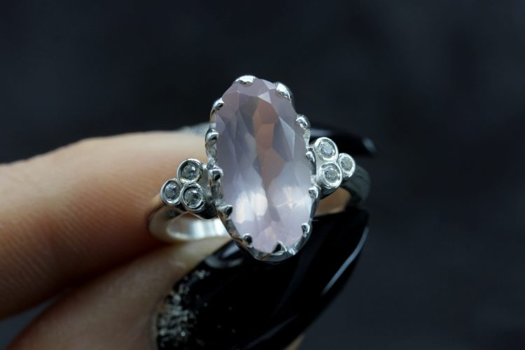 Gothic Rose Quartz Ring