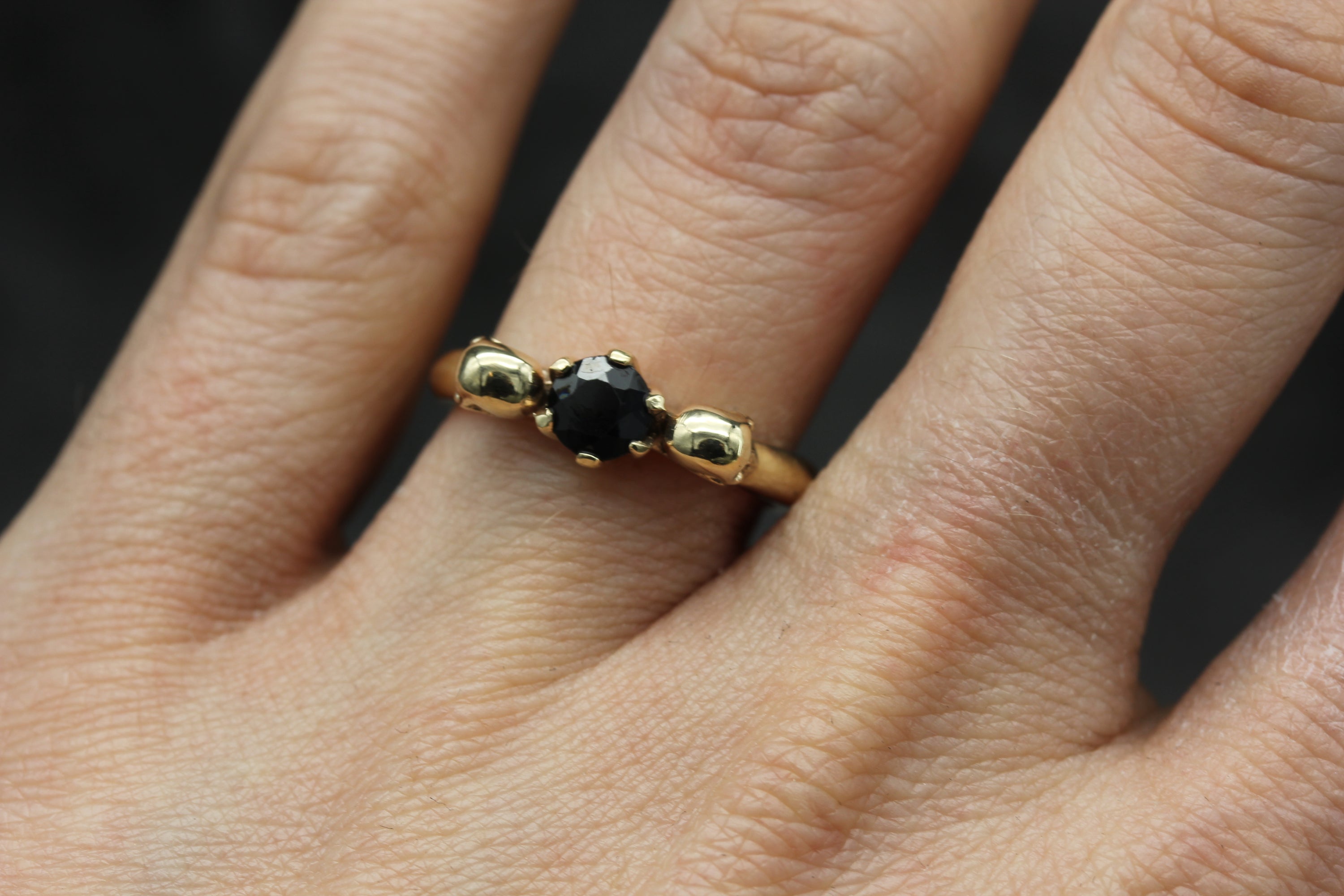 Gold Skull Engagement Ring