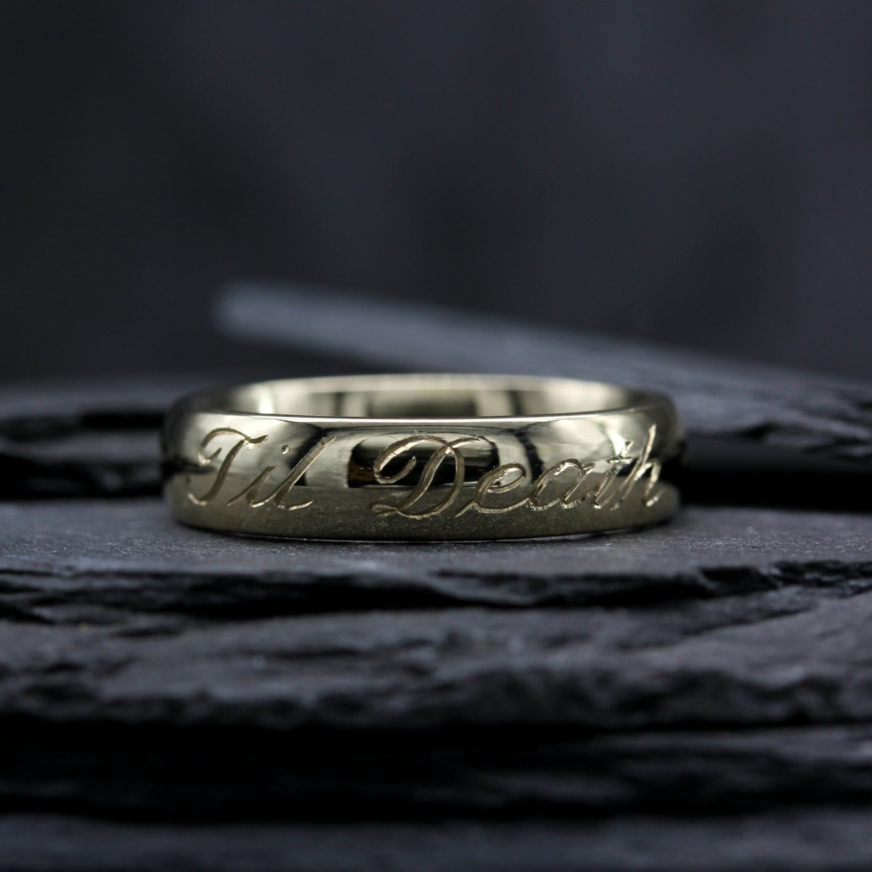 Gold Til Death Wedding Ring