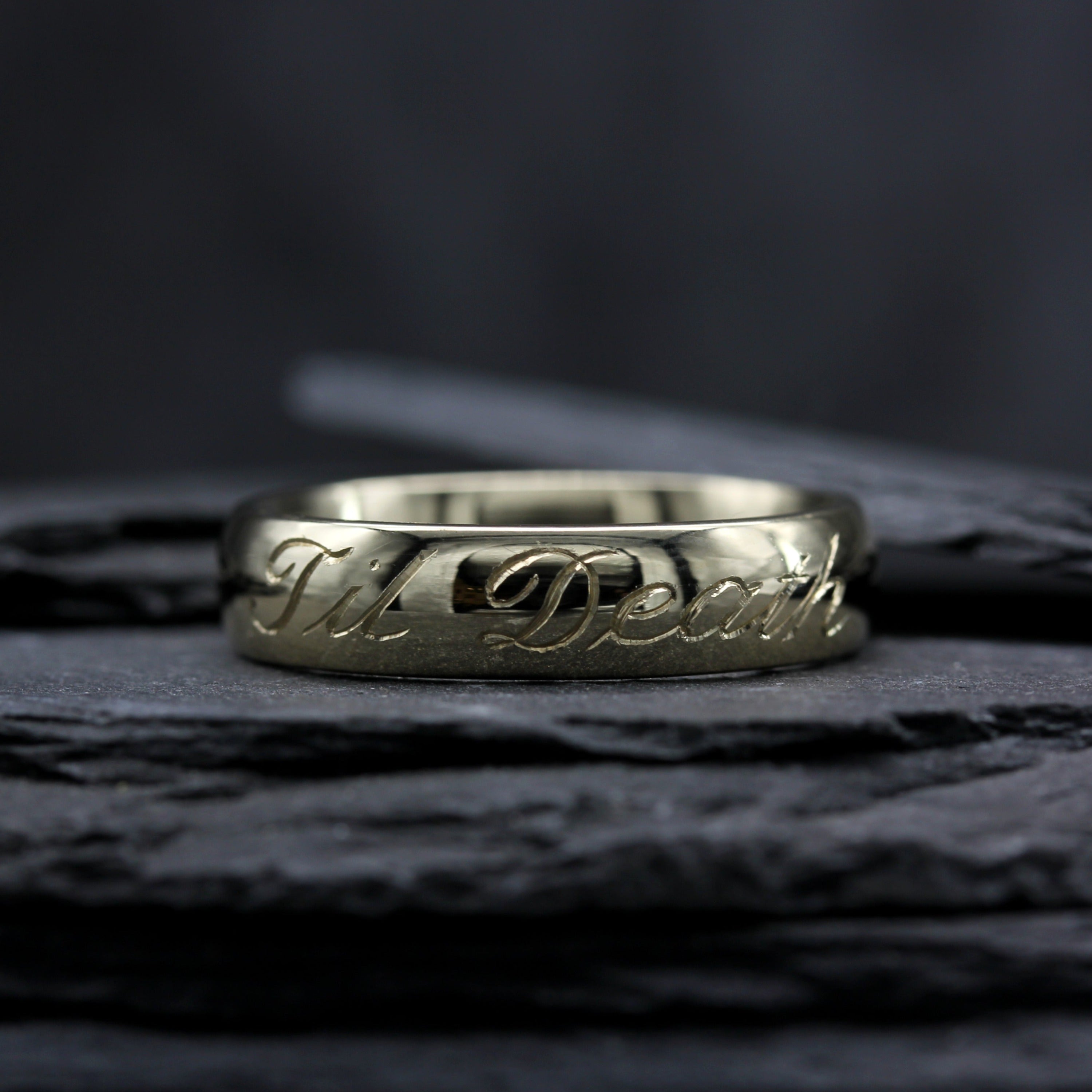 Gold Til Death Wedding Ring