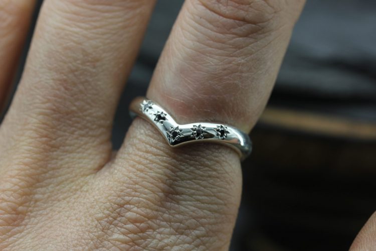 Gothic Wishbone Wedding Ring