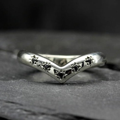 Gothic Wishbone Wedding Ring